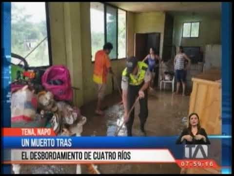 Un muerto tras el desbordamiento de cuatro ríos en Tena