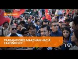 Trabajadores marchan en apoyo a la consulta popular - Teleamazonas