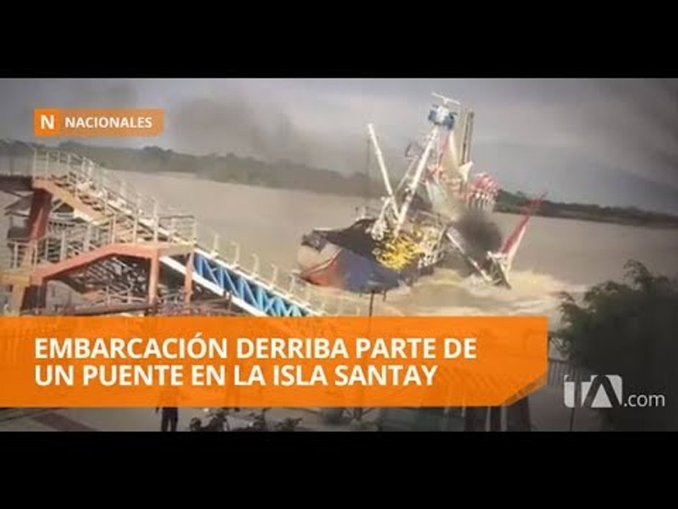Barco colisiona con puente en la Isla Santay - Teleamazonas