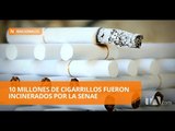 En Cayambe destruyen cigarrillos que ingresaron al país de forma ilegal - Teleamazonas