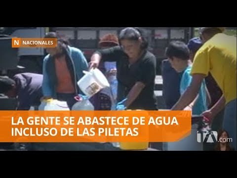 Largas filas se forman para abastecerse de agua potable - Teleamazonas