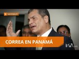 Rafael Correa llegó a Panamá acompañado de Ricardo Patiño - Teleamazonas