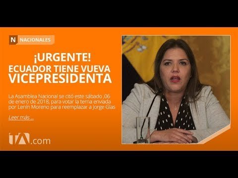 Asamblea designa a María Alejandra Vicuña Vicepresidenta del Ecuador - Teleamazonas