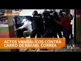 Expresidente Correa salió custodiado por la Policía - Teleamazonas