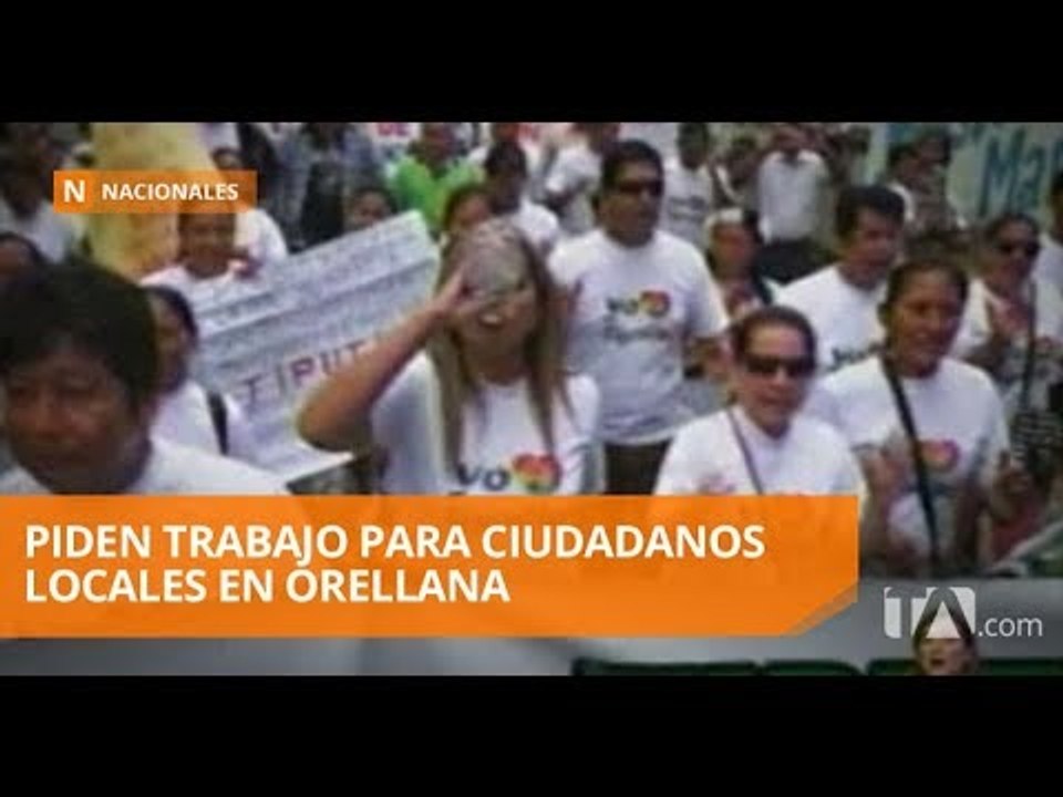 Plantón para pedir oportunidades laborales para ciudadanos locales - Teleamazonas