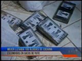 Capturan a mujer que transportaba 100 bloques de cocaína escondidos en sacos de yute