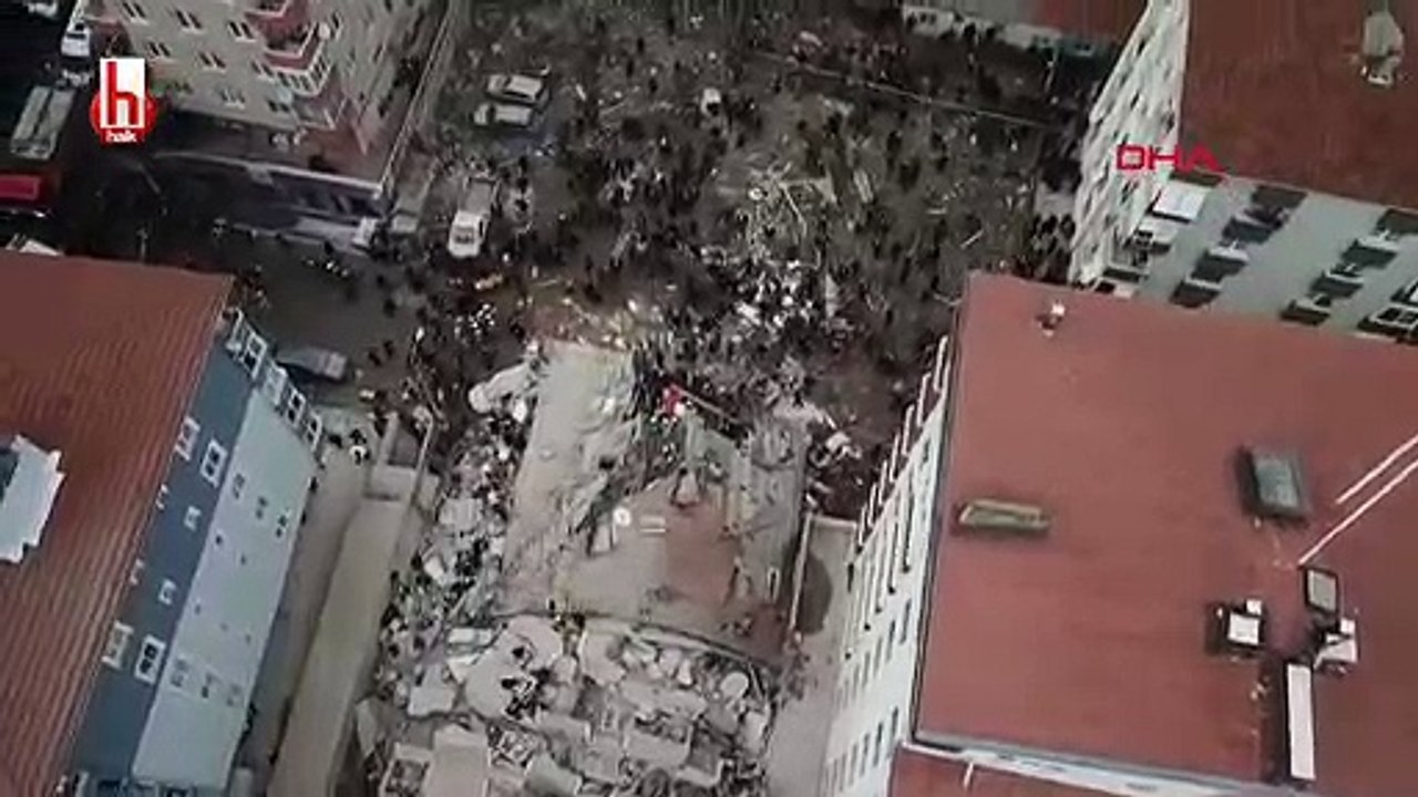 İstanbul Kartal'da 7 katlı bina çöktü... İşte o facianın havadan görüntüleri
