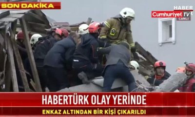Kartal'daki çöken binadan bir kadın yaralı olarak çıkarıldı