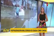 Iquitos: niños usan refrigeradora como canoa ante desborde del río