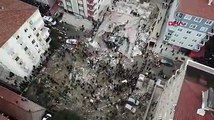 İstanbul-Kartal'da çöken binanın havadan görüntüsü