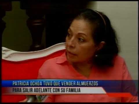 Patricia Ochoa, viuda de Jorge Gabela, tuvo que vender almuerzos para salir adelante