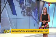 Chota: motociclista choca y queda inconsciente por no usar casco de seguridad