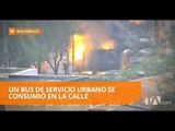 Bus de transporte público se incendia en el sector de Miraflores - Teleamazonas