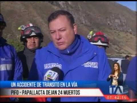 Accidente en la vía Pifo-Papallacta deja 24 personas fallecidas