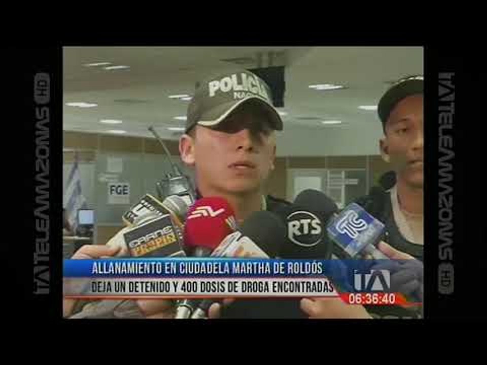 400 dosis de droga deja un allanamiento en la Cdla Martha de Roldós