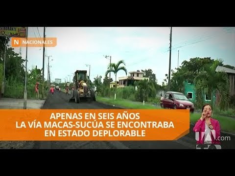 Cerca de más de USD 4 millones se invierten para mejorar la vía Macas - Sucúa - Teleamazonas