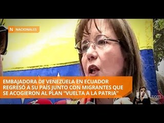 Descargar video: Embajadora de Venezuela en Ecuador dejó el país este viernes - Teleamazonas