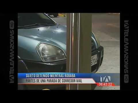 Sujeto detenido mientras robaba partes de una parada de corredor vial