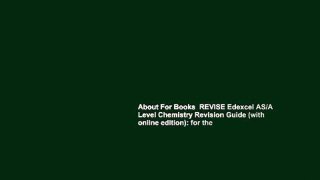 About For Books  REVISE Edexcel AS/A Level Chemistry Revision Guide (with online edition): for the