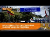 Estudiantes de Colombia bloquean puente internacional del Rumichaca - Teleamazonas