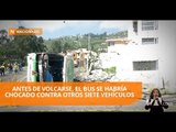 Un bus de la cooperativa Los Chillos se accidentó esta mañana en Quito - Teleamazonas