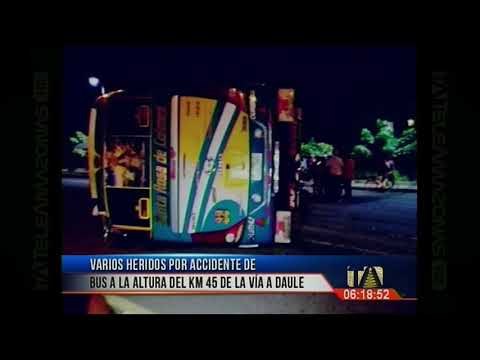 Varios heridos por accidente de bus a la altura del Km 45 vía a Daule