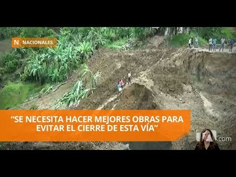 Las lluvias destruyeron el paso alterno en vía Esmeraldas-Manabí - Teleamazonas