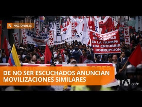 Organizaciones sociales marcharon contra las medidas económicas - Teleamazonas