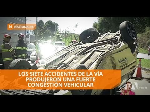 Siete accidentes de tránsito este fin de semana en Av. Simón Bolívar - Teleamazonas