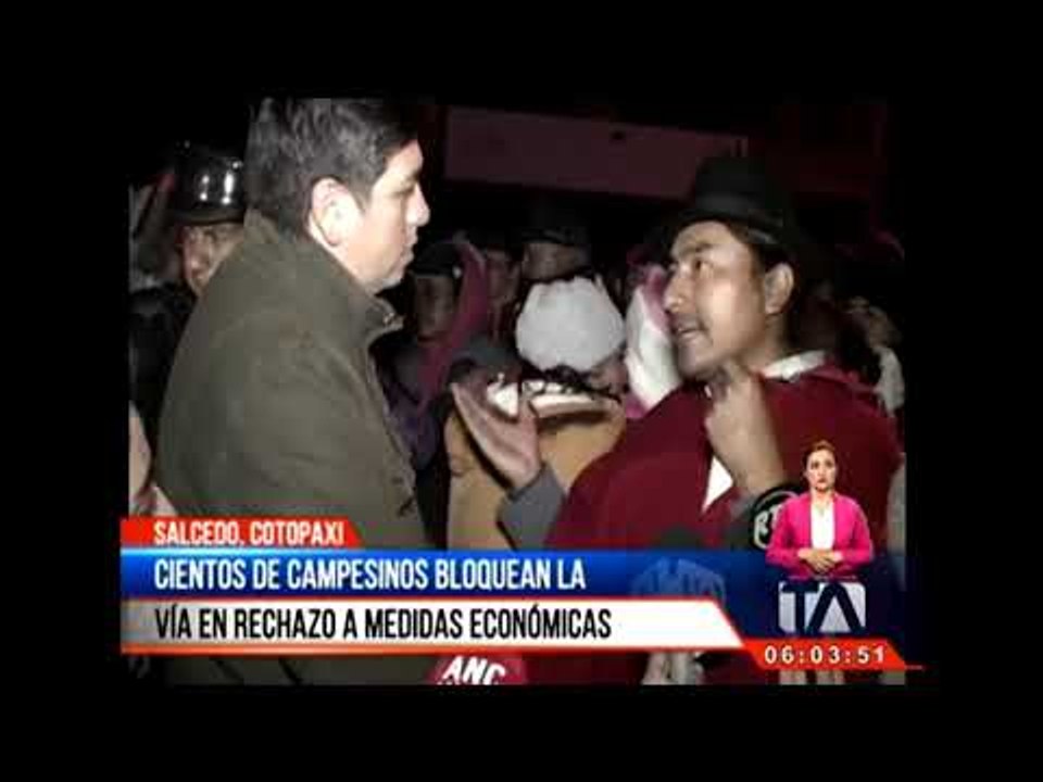 Paro indígena suspende la circulación vehicular en Salcedo, Cotopaxi  -Teleamazonas