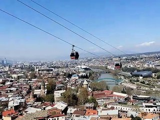 A cable car in one of the cities of Georgia - photographed by Meni Meller