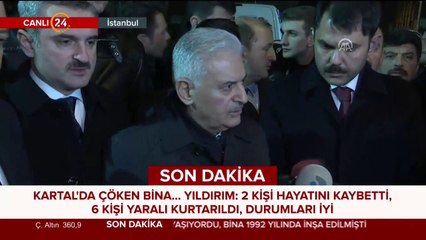 Binali Yıldırım, Kartal'da çöken bina ile ilgili açıklama yapıyor