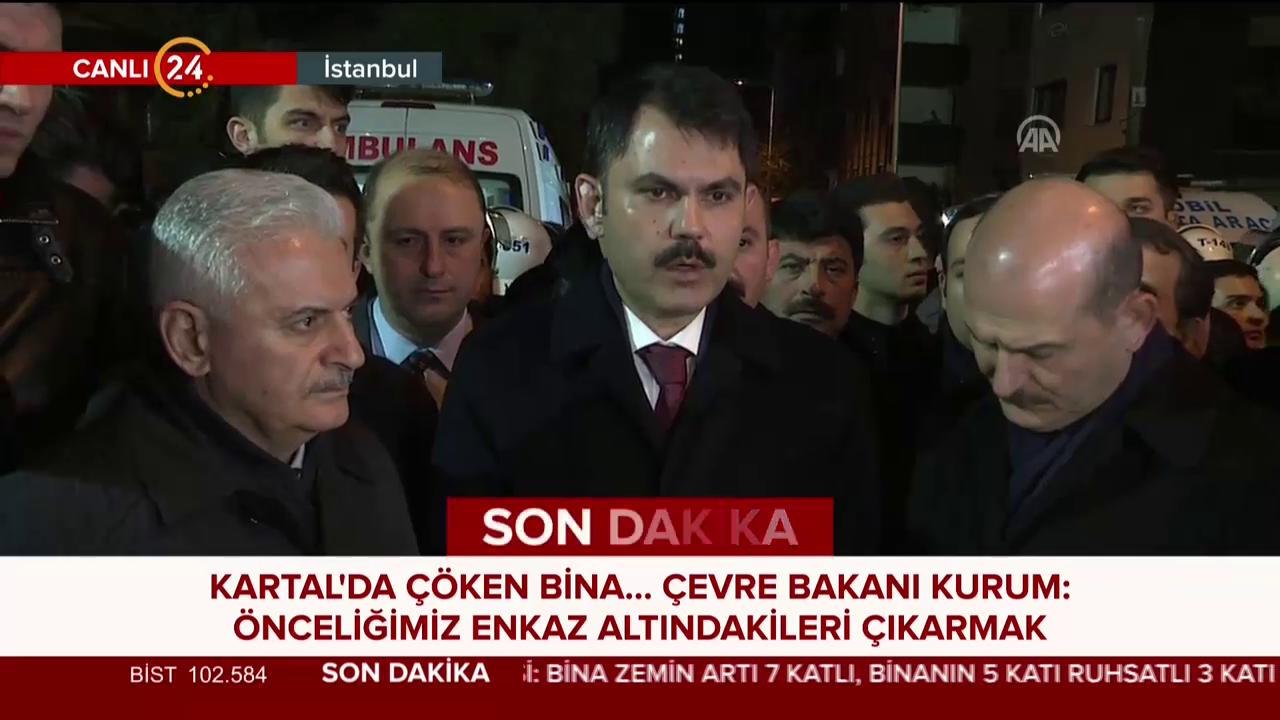 Kartal'da çöken bina