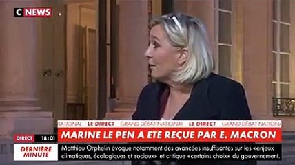 Réaction de Marine Le Pen après son entretien à l'Elysée