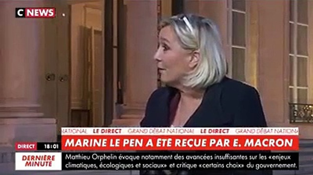 Réaction de Marine Le Pen après son entretien à l'Elysée