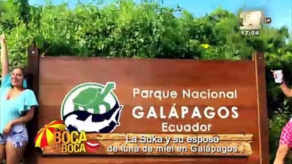 “La Suka” y su esposo de luna de miel en Galápagos
