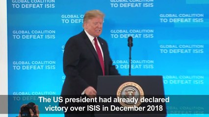 Trump expects IS caliphate defeated in one week