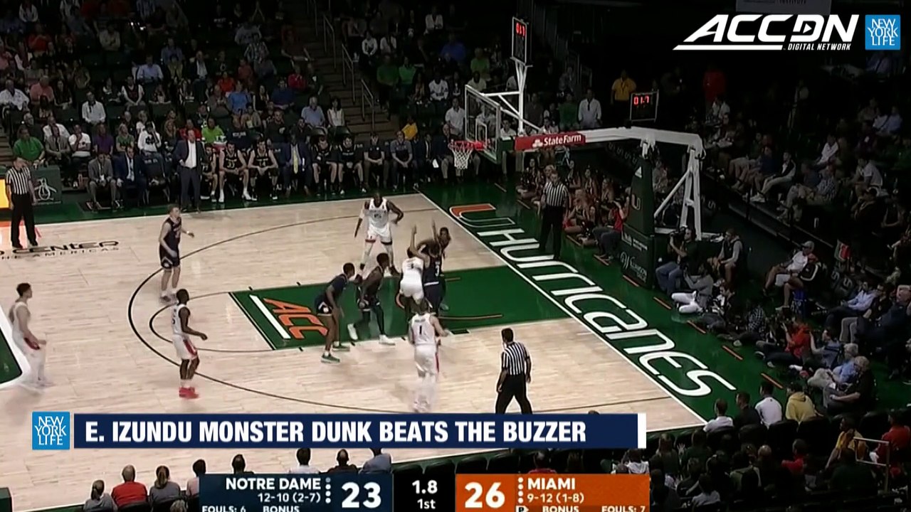 Miami's Ebuka Izundu With The Monster Dunk To Beat The Buzzer