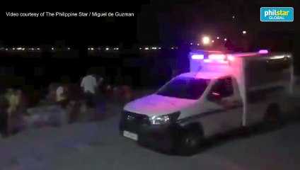 Cops roam around Manila Bay to remind public to refrain from swimming, littering