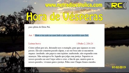 Liturgia das Horas: Vésperas na Festa das CINCO CHAGAS DO SENHOR