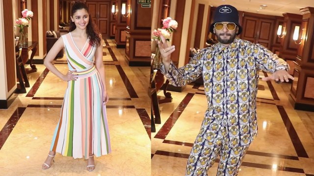 Alia Bhatt wears a colour-blocked, striped dress for Gully Boy promotions