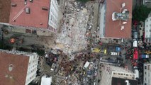 Kartal'da çöken bina - Arama ve kurtarma çalışmaları havadan görüntülendi - İSTANBUL