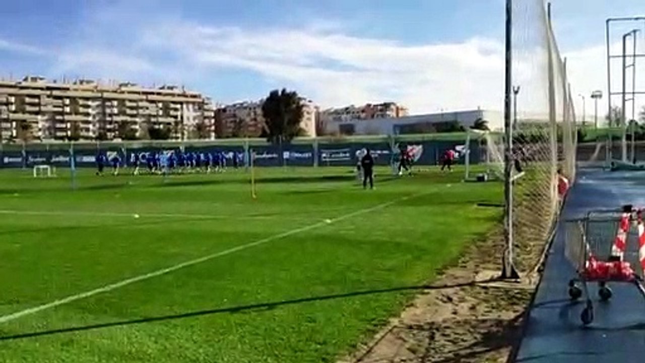 Entrenamiento del Málaga antes de enfrentarse a Las Palmas (07/02/2019)