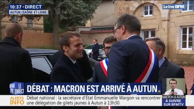 Débat national: Emmanuel Macron vient d'arriver à Autun et va échanger avec les élus locaux