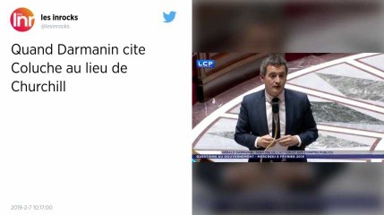 Darmanin pense citer Churchill mais déforme en fait une citation de Coluche.
