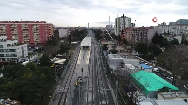Halkalı-Gebze Banliyö Hattındaki Son Durum Havadan Görüntülendi