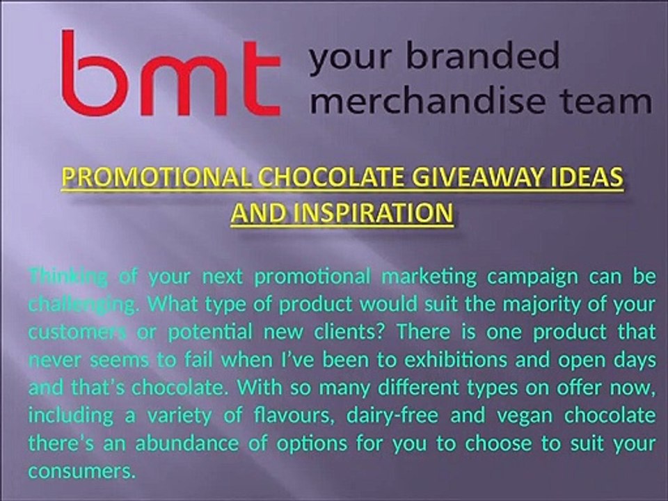 Promotional Chocolate Giveaway Ideas and Inspiration