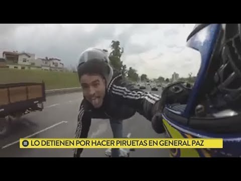 Detenido por hacer piruetas en moto en General Paz