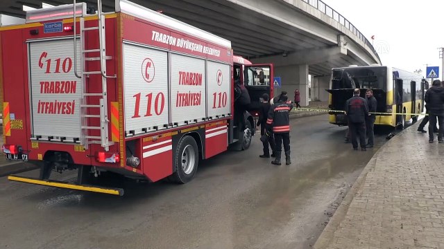 Trabzon'da otobüs yangını