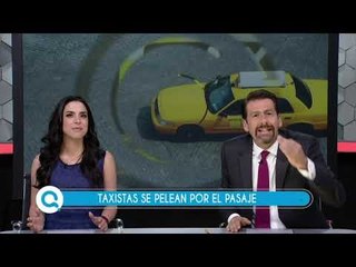 Taxistas empiezan a pelearse, y pasajero les da chance de agarrarse a golpes